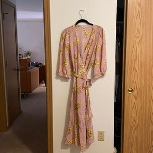 Madewell Linen Wrap Dress in Dutch Dandelions